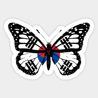 South Korean Monarch Butterfly Flag of Korea To Celebrate Korean Day Sticker